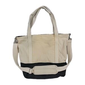 Lo & Sons Catalina Deluxe White Navy Grey Organic Canvas Large